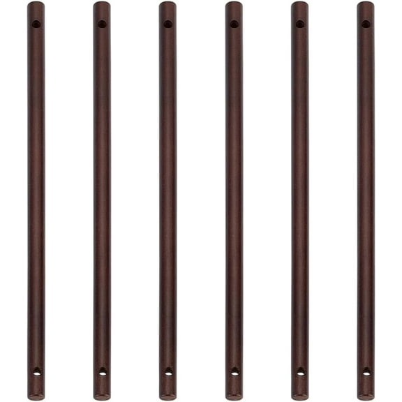 6PCS Wooden Dowels with Two Holes 11.8inch Black Round Wooden Rod Sticks for Crafts and Cake Dowels and Flag Making DIY Hardwood Craft Hole: 5.5mm