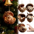thumbnail image 1 of 6PCS Woodland Christmas Ornaments, Forest Animal Acorn Hanging Decorations, Rustic Acrylic Tree Ornaments for Christmas Tree Garland Wreath Home Holiday Decor, 1 of 7