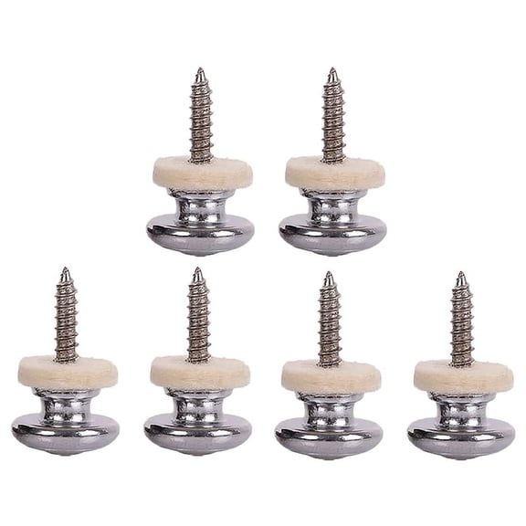 6PCS Wool Copper Guitar Strap Lock Locking Pegs Pins Mushroom Shape End Button for Acoustic Classical