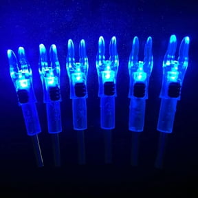 6PCS X Lighted Nocks for Arrows with .204 .233 .244 .246 Inside Diameter with H, S, GT Bushings High-Visibility LED Arrow Nocks, ON/Off Switch Included