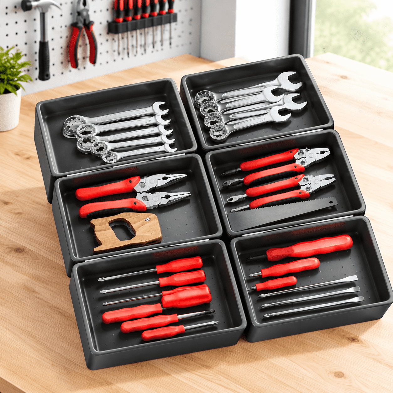 Utility Insert Drawer Box 6PCS(XL) Extra-large Tool Box Drawer Organizer Trays with Non-slip Pads ...