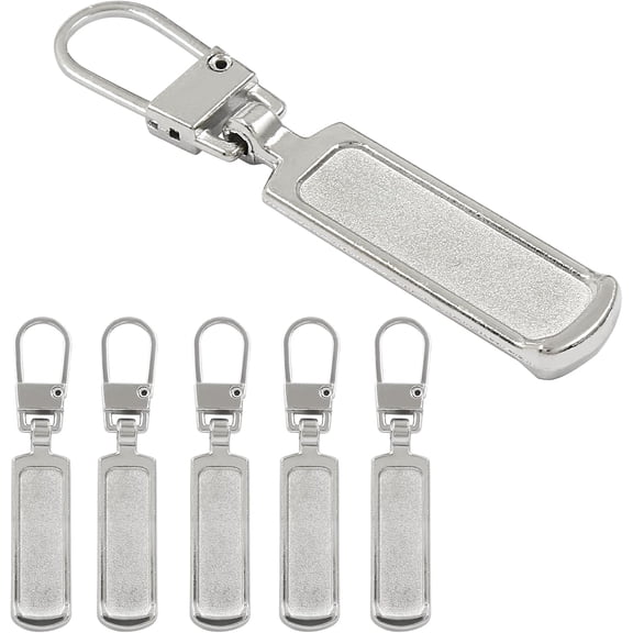 6PCS Zipper Pull Replacement, Upgraded Zipper Tags Cord Pulls for Purse Jacket Backpack Boots Coat Suitcase Jeans Luggage Dresses, Universal Zipper Slider Handle Mend Kit, (Silver)