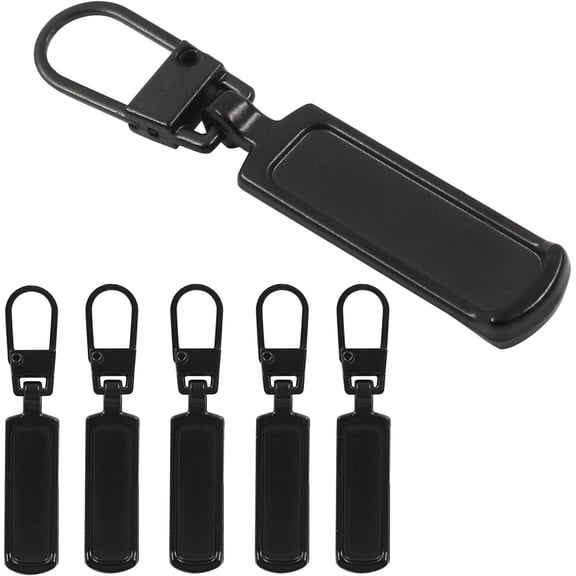 6PCS Zipper Pull Replacement, Upgraded Zipper Tags Cord Pulls for Purse Jacket Backpack Boots Coat Suitcase Jeans Luggage Dresses, Universal Zipper Slider Handle Mend Kit, (Black)