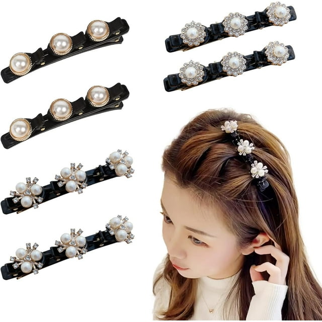 6PCS lace hair clip, pearl hair clip, bangs forehead hair clip ...