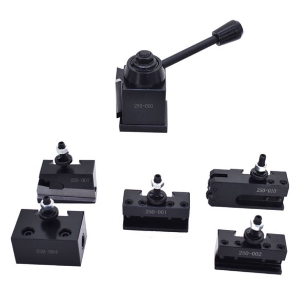 6PCs 0XA Wedge Type Quick Change Tool Post Set Steel Material for Mini Lathe 6-9 inch Swing