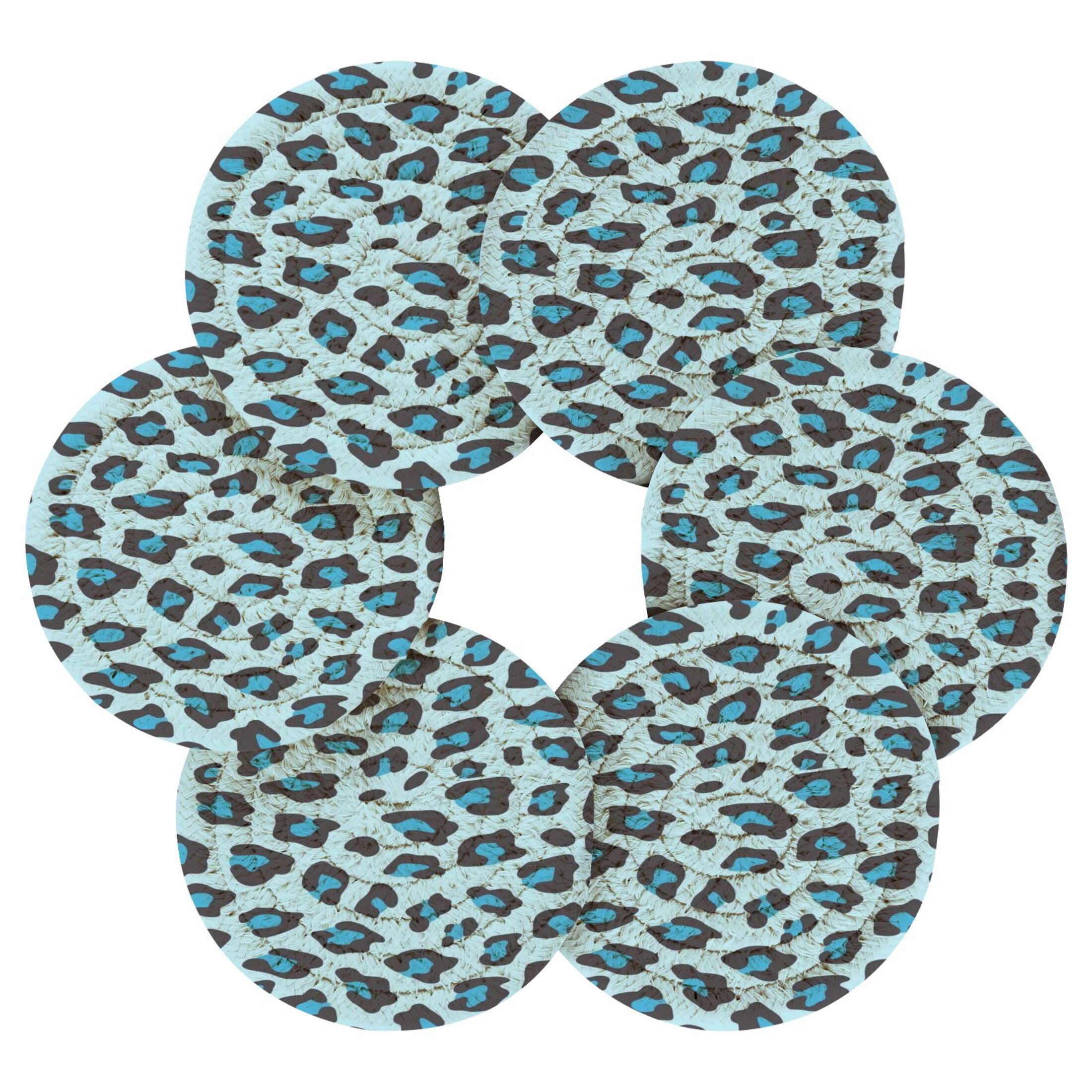 6PCs Round Coasters Set Heat Resistant Washable Kitchen Table ...