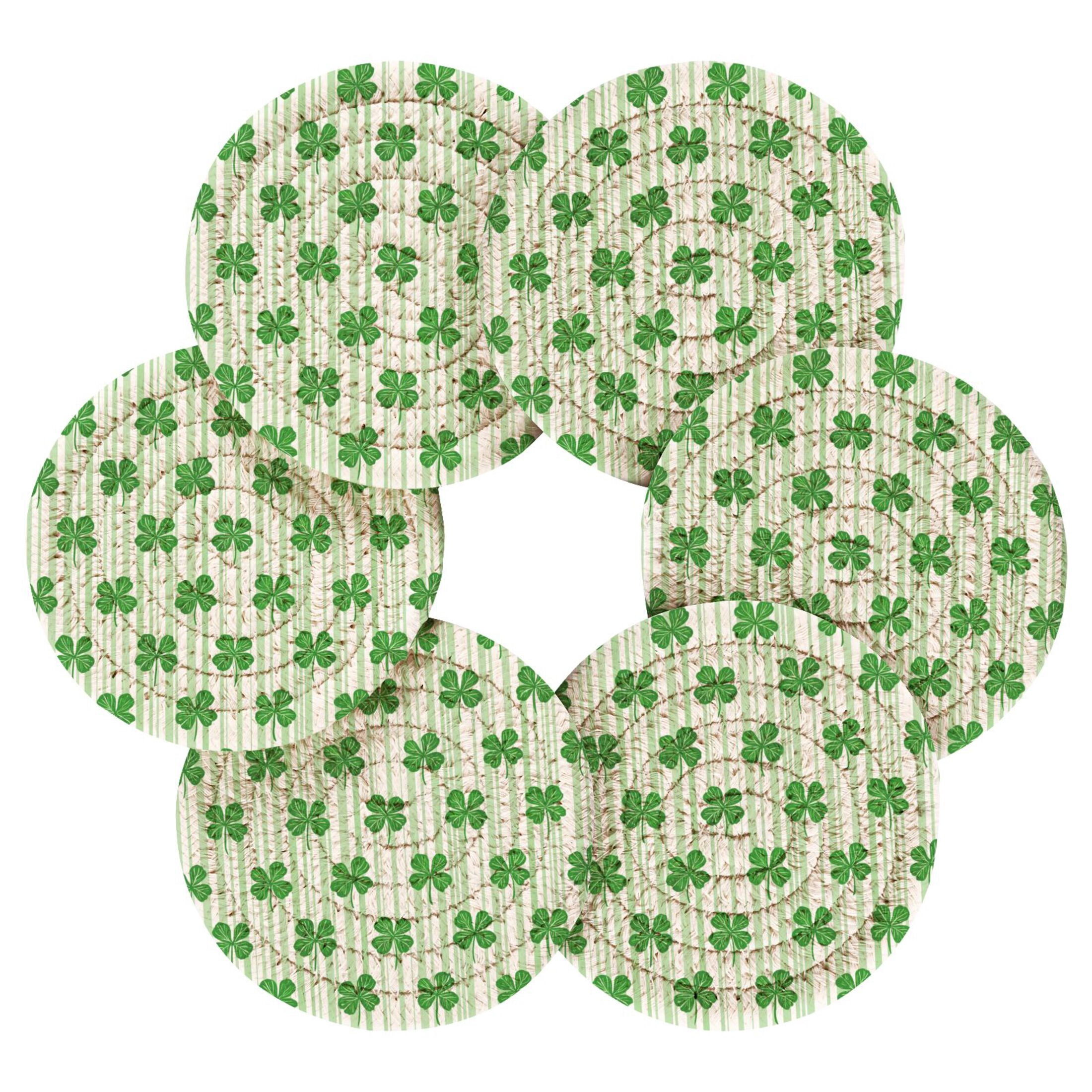 6PCs Round Coasters Set Heat Resistant Washable Kitchen Table ...