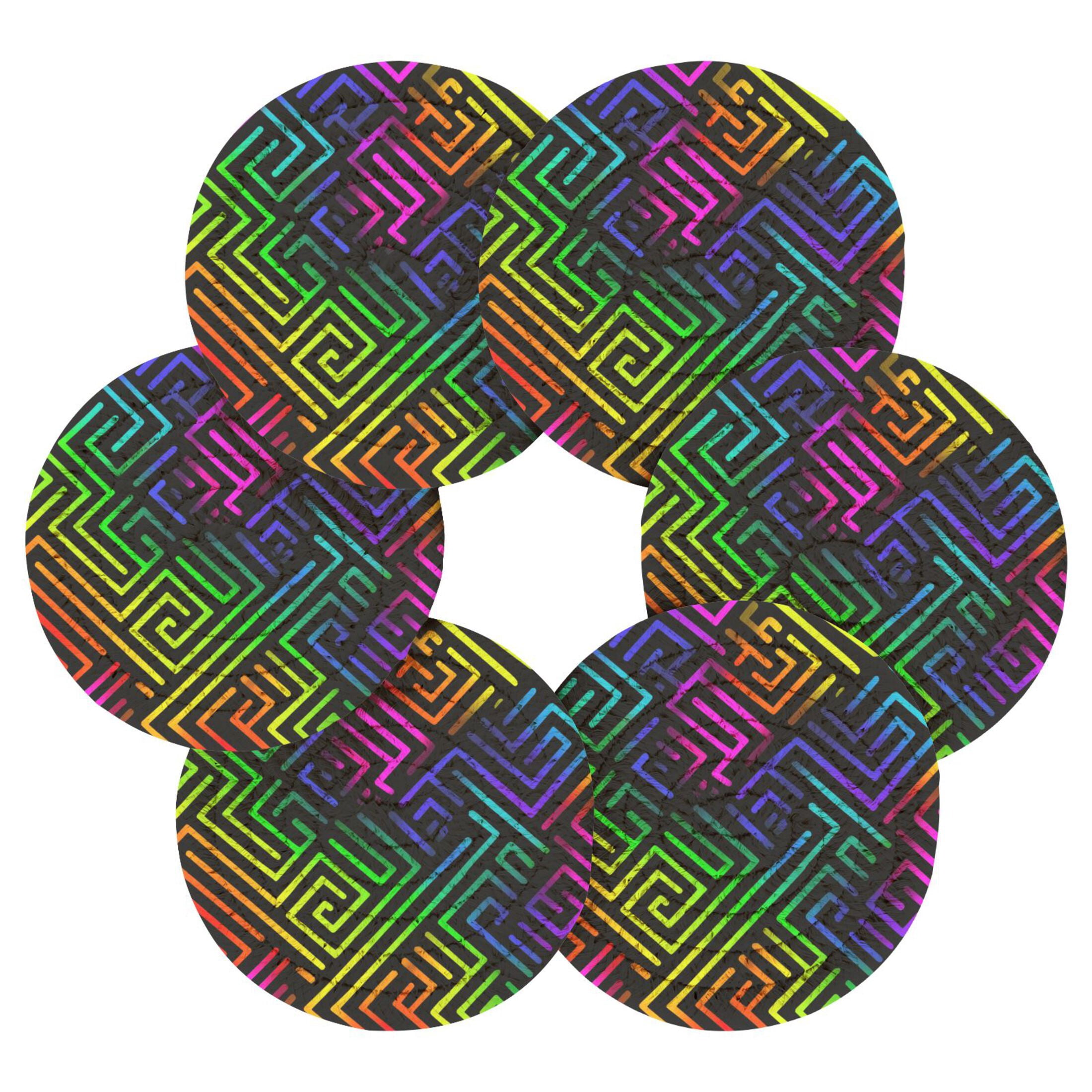 6PCs Round Coasters Set Heat Resistant Washable Kitchen Table ...