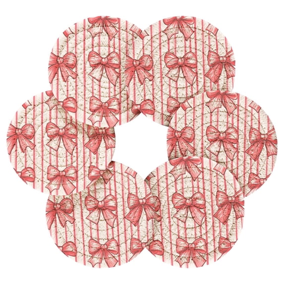 6PCs Round Coasters Set Heat Resistant Washable Kitchen Table ...