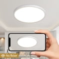 thumbnail image 1 of 6PK 12 Inch Dimmable LED Flush Mount Ceiling Light, 2700K-6500K Adjustable,24W 2880LM Modern Ultra Thin Flat Round Fixtures for Low Ceiling Bedroom Kitchen Hallway Basement Closet,White, 1 of 7