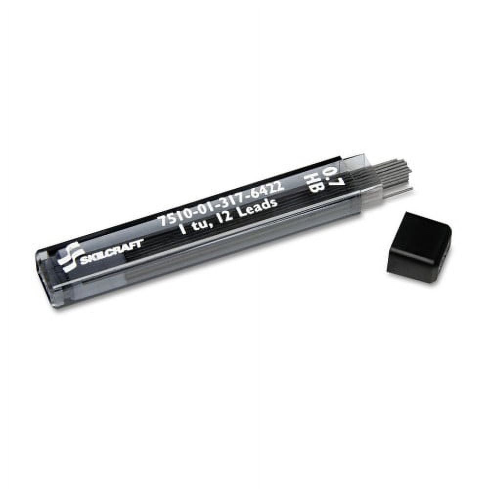 6PK AbilityOne 7510013176422 SKILCRAFT Lead Refill for Mechanical Pencil, 0.7 mm, HB, Black, 12/Tube