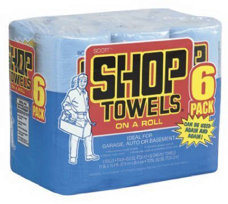 6PK BLU Shop Towels
