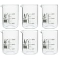 thumbnail image 1 of 6PK Beakers, 400ml - Griffin Style, Low Form with Spout - White, 50ml Graduations - Borosilicate 3.3 Glass - Eisco Labs, 1 of 3