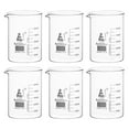 thumbnail image 1 of 6PK Beakers, 600ml - Low Form with Spout - White, 50ml Graduations - Borosilicate 3.3 Glass - Eisco Labs, 1 of 4