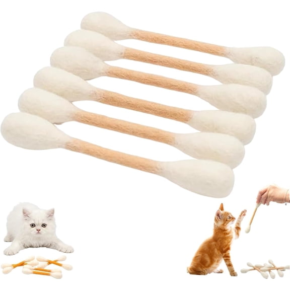 6PK Giant Q-Tip Catnip Toys – Durable Felt Kicker & Teething Ropes for Interactive Play, Boredom Relief, Gift for Cat Lovers
