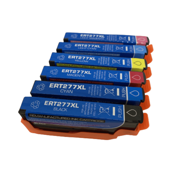 6PK High-Yield BCMY Light-Cyan Light-Magenta Ink Cartridge for Epson 277XL - Fits Epson XP-750 850 860