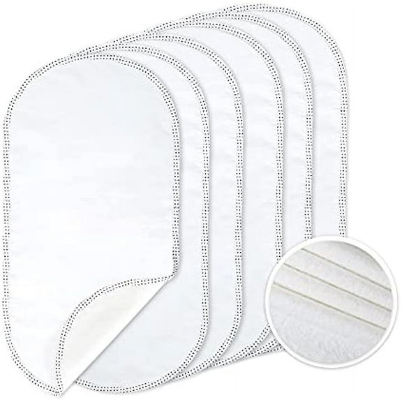 6PK Larger Softer Changing Pad Liners Waterproof, 24" x 12" Washable Reusable Flannel Cotton Changing Table Cover Liners Leakproof, Portable Baby Changing Mat for Boys Girls, White