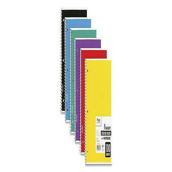 6PK MEA06622 Spiral Notebook, 3-Hole Punched, 1 Subject, Medium/College Rule, Randomly Assorted Covers, 11 x 8, 100 Sheets