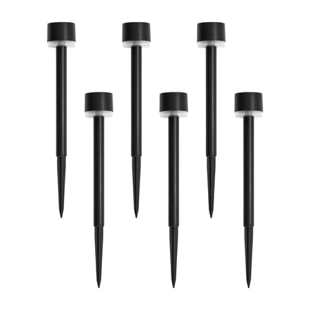 Mainstays Solar Powered Black Classic Halo Column LED Path Light and Landscape Light, 2 Lumens (6 Count)