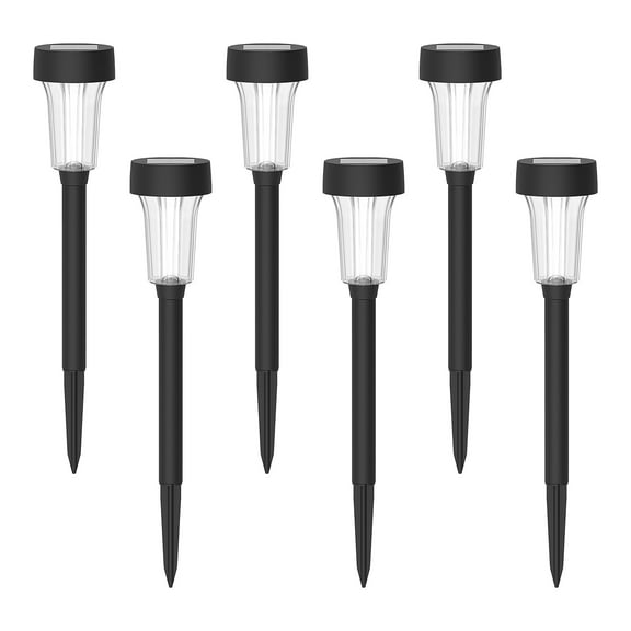 Mainstays Solar Powered Classic Flare Pathway Light and Landscape Light with Color Holding LED, 5 Lumens (6 Count)