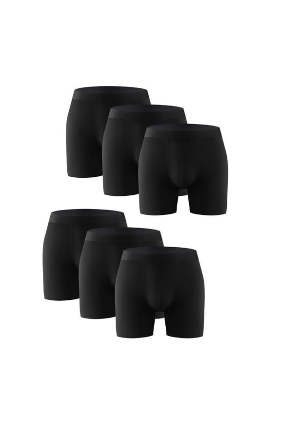 6PK Mens Boxer Briefs Breathable Tagless Underwear Soft Comfort Flex Waistband