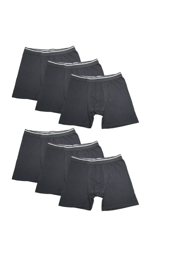6PK Mens Performance Boxer Briefs Breathable Comfort Waistband Underwear Shorts