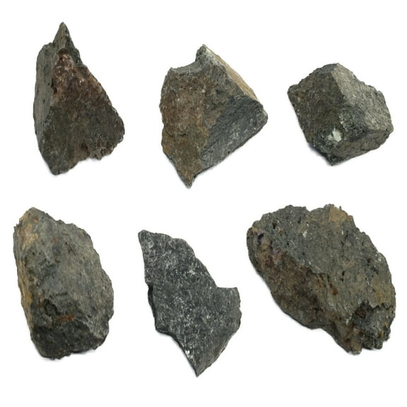 6PK Raw Augite, Mineral Specimens - Approx. 1" - Geologist Selected & Hand Processed - Great for Science Classrooms - Class Pack - Eisco Labs