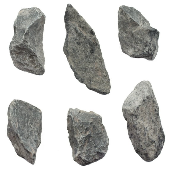 6PK Raw Gray Limestone, Sedimentary Rock Specimens - Approx. 1" - Geologist Selected & Hand Processed - Great for Science Classrooms - Class Pack - Eisco Labs