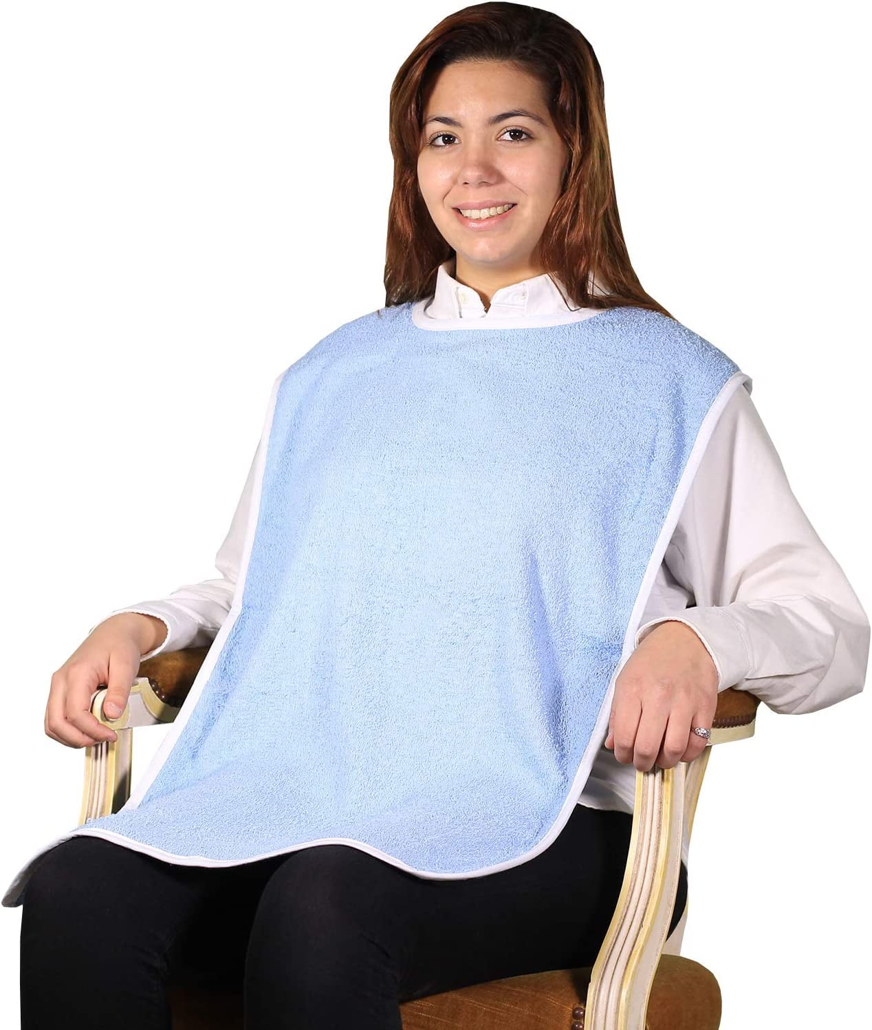 6PK - Top of The Line Super Soft 100% Terry Cloth Adult Bib