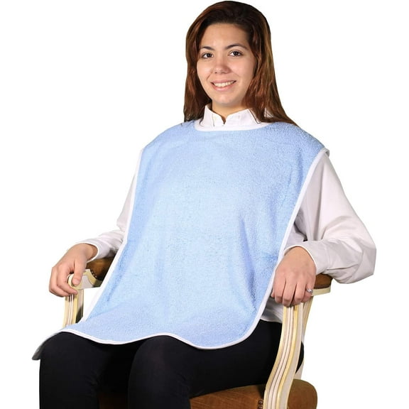 6PK - Top of The Line Super Soft 100% Terry Cloth Adult Bib
