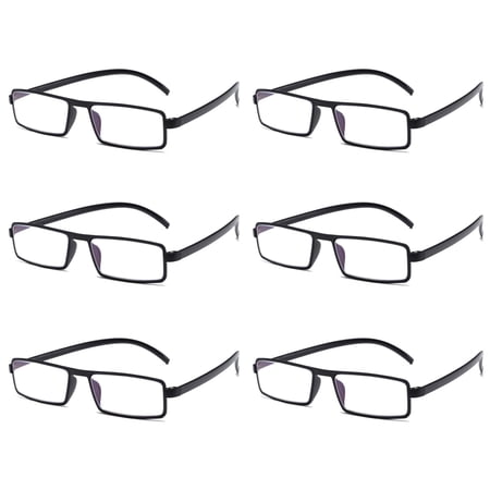 6PK Unisex Unbreakable Lightweight Reading Glasses Blue Light Blocking Readers