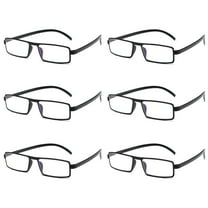 6PK Unisex Unbreakable Lightweight Reading Glasses Blue Light Blocking Readers