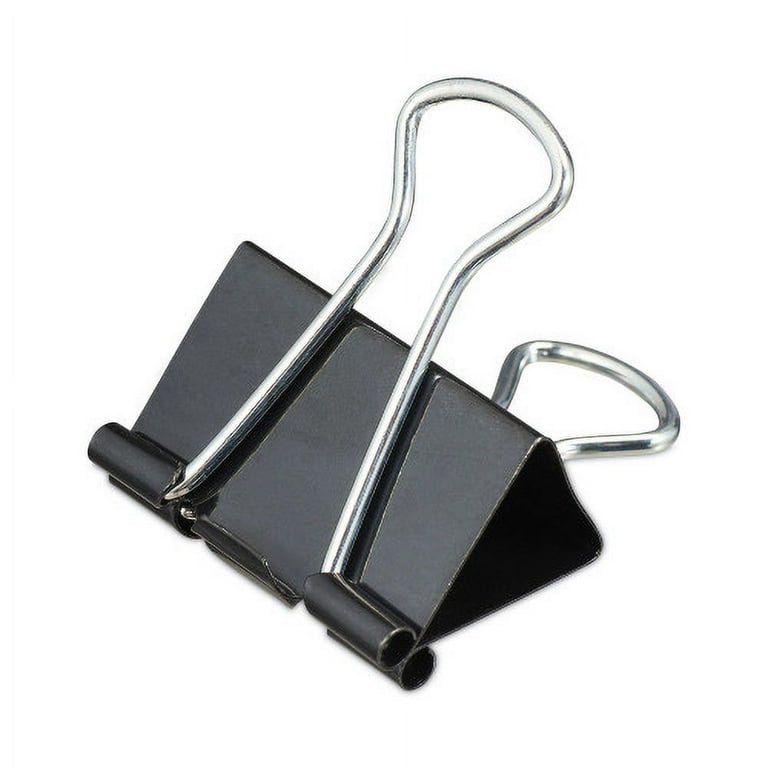 Binder Clips, Medium, Black/Silver, 12/Box Binder Clips, Medium, Black/Silver, 12/Box