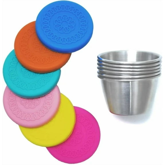 6Pack 2.4Oz Small Condiment Containers With Lids, Salad Dressing Container To Go