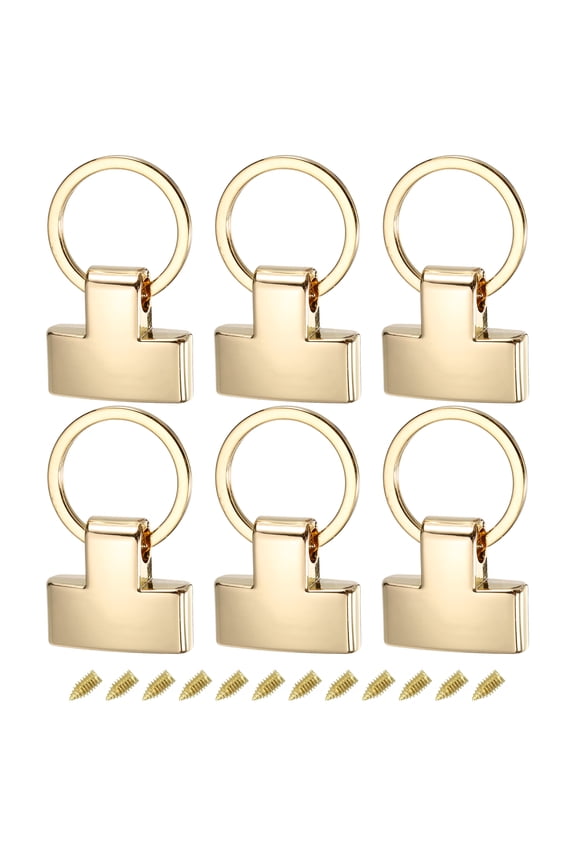 6Pack 22mm/ 0.87" Key Fob Hardware with Keychain Ring Purse Bag Hardware 20mm O Ring Light Golden