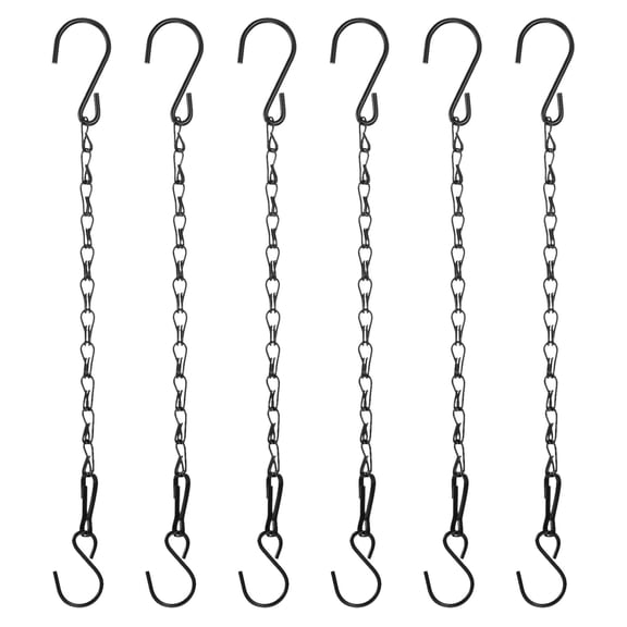 6Pack 29cm/11.4in Hanging Chain for Bird Feeder Planter Lantern, Black