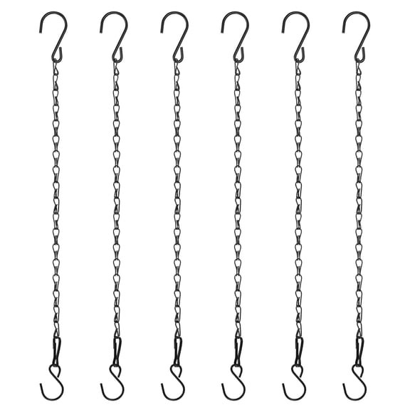 6Pack 40cm/15.7in Hanging Chain for Bird Feeder Planter Lantern, Black