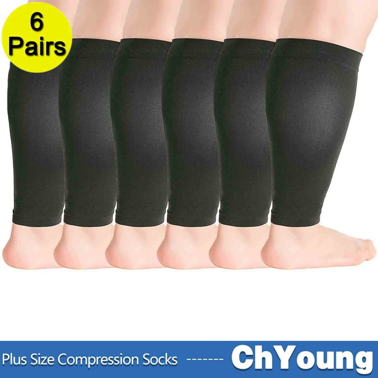 6Pack 5XL Extra Wide Calf Compression Stockings for Women Men