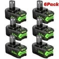 thumbnail image 1 of 6Pack 8.0AH For Ryobi 18V P108 One+ Plus High Capacity Battery 18 Volt Lithium-Ion, 1 of 10
