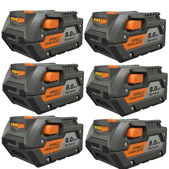 6Pack 8.0Ah Compatible with Ridgid 18V Li-ion Battery R840087 R840083 R840085 R840084 Rigid Tool