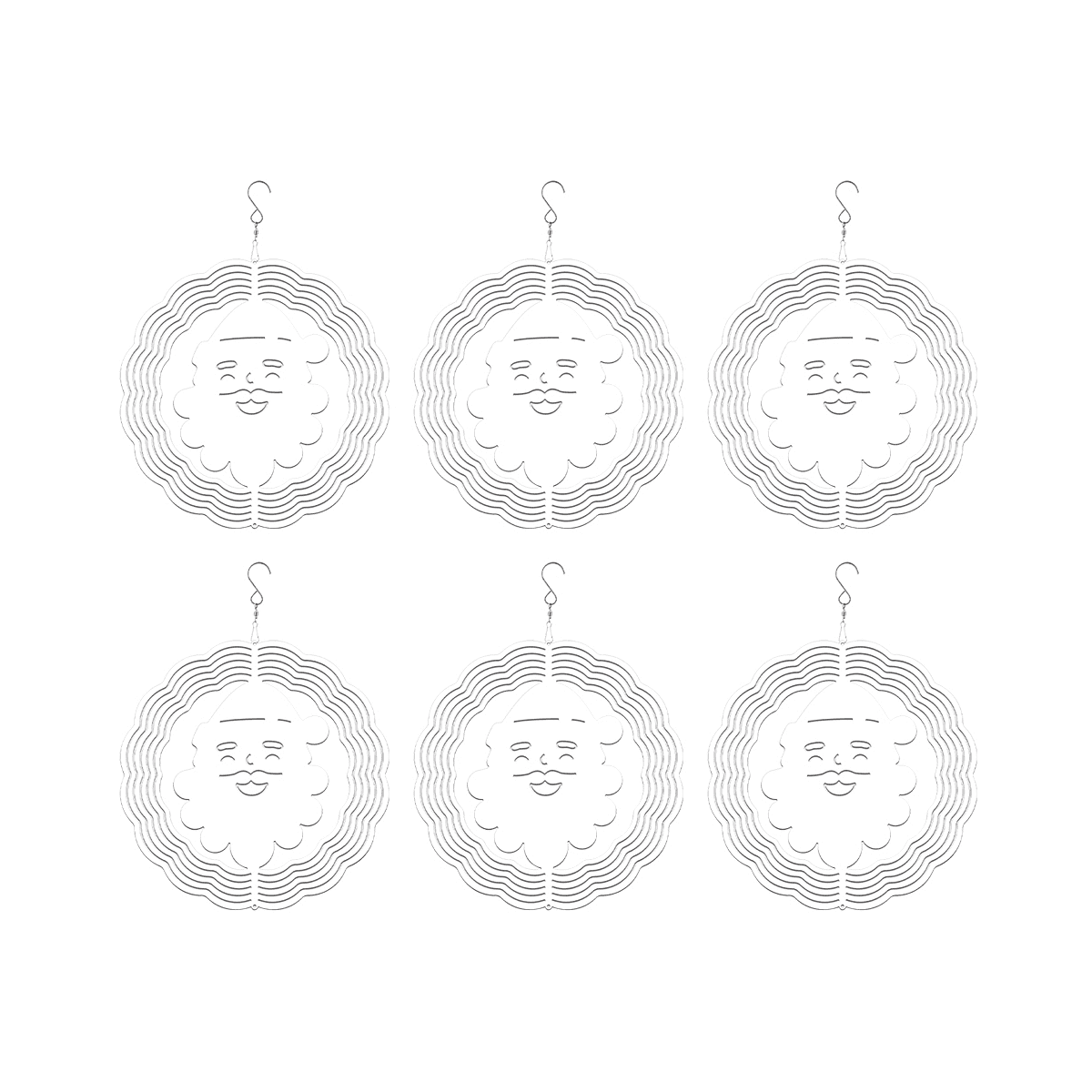 6Pack 8 Inch Sublimation Wind Spinner Blanks her Christmas Wind