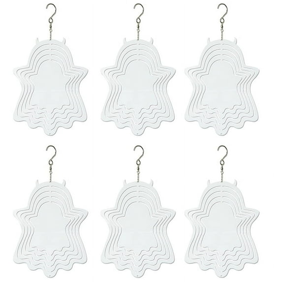 6Pack 8 Inch Sublimation Wind Spinners Blanks Hanging Wind Spinners Halloween Day for Indoor Outdoor Garden Decoration