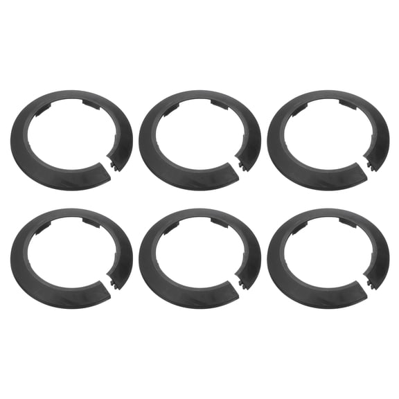 6Pack 90mm Flange Pipe Cover Decoration, PP Plastic Radiator Escutcheon, Black