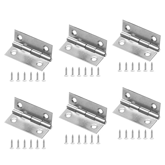 6Pack Butt Hinge 1 Inch Mini 304 Stainless Steel Small Cabinet Folding Craft Hinges With Mounting Screws for Boxes Gate Drawer