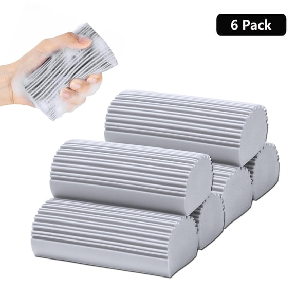 6Pack Damp Clean Duster Sponge,Dust Cleaning Sponge,Squishy Wet Reusable Non Scratch Sponges,Dusters for Cleaning Baseboards,Vents,Mirrors,Ceiling Fan,Cobweb