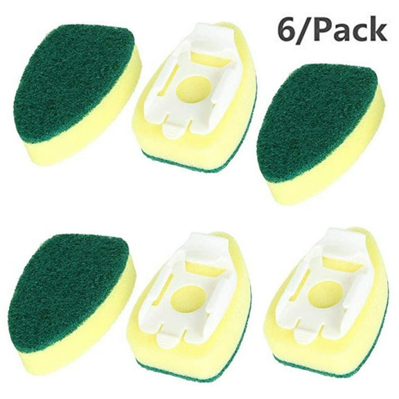 6Pack Dishwand Refill, Non-Scratch Cleaning Pads, Sink Clean Sponge Brush Refill Replacement Heads, Non-Scratch Kitchen Dish Scrubbers Pads, Dishwand Replacement Heads, Dish Cleaning Tools