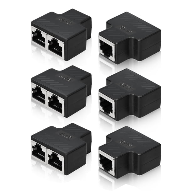 2 Câbles Ethernet RJ45 Femelle/Femelle Uxcell 30cm (1ft) Noir - Neuf