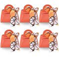 thumbnail image 1 of 6Pack Exquisite Simple Handbag with Handle Gift Box Beautiful Leather Gift Bag, Wedding Candy Box Birthday Party Favor Boxes-orange, 1 of 5