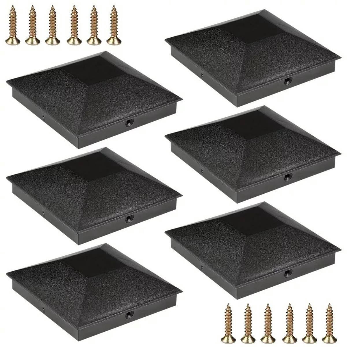 6Pack Fence Post Caps Black(Actual 3.5