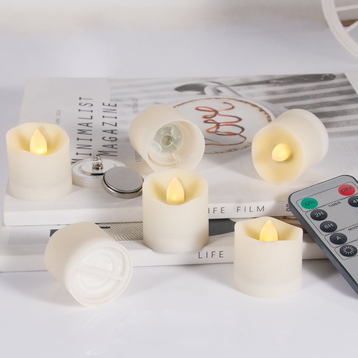 6Pack Flameless LED Votive Candles,Battery Operated Tea Light with
